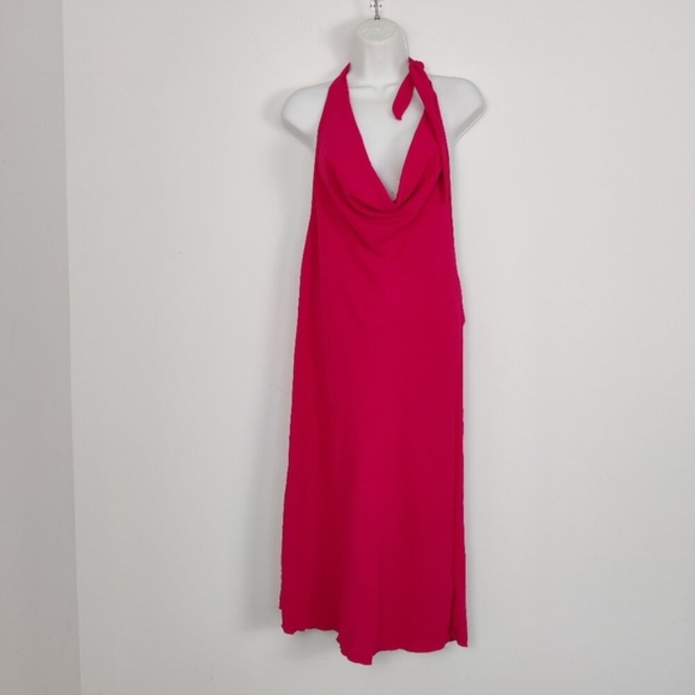 Jessica Simpson Halter Cowl Neck Pink Dress - XL - 100% Polyester NEW Barbiecore